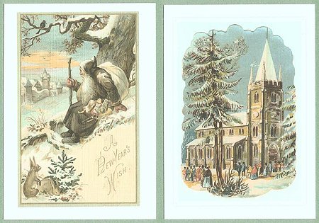 アンティーククリスマスポストカード,レプリカ